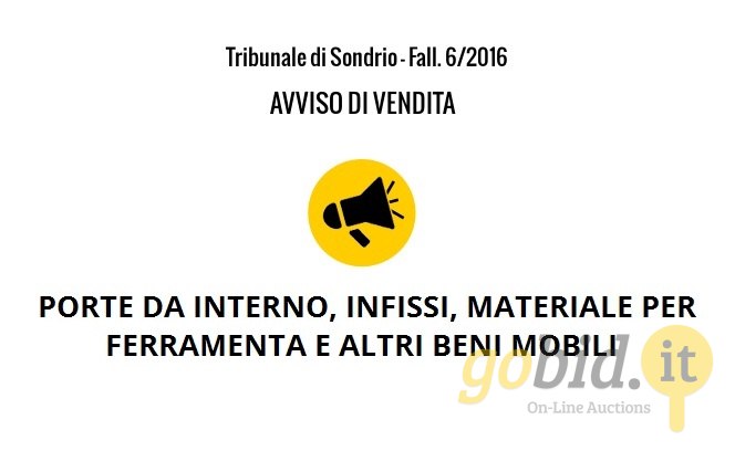 Carpintería y Cerramientos - Aviso de Venta - Quiebra 6/2016 - Tribunal de Sondrio - Aviso 5