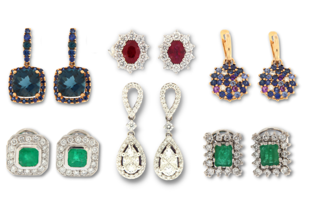 Boucles d’oreilles en or Avec diamants, perles et pierres précieuses - Tribunal n. 1 de La Corogne