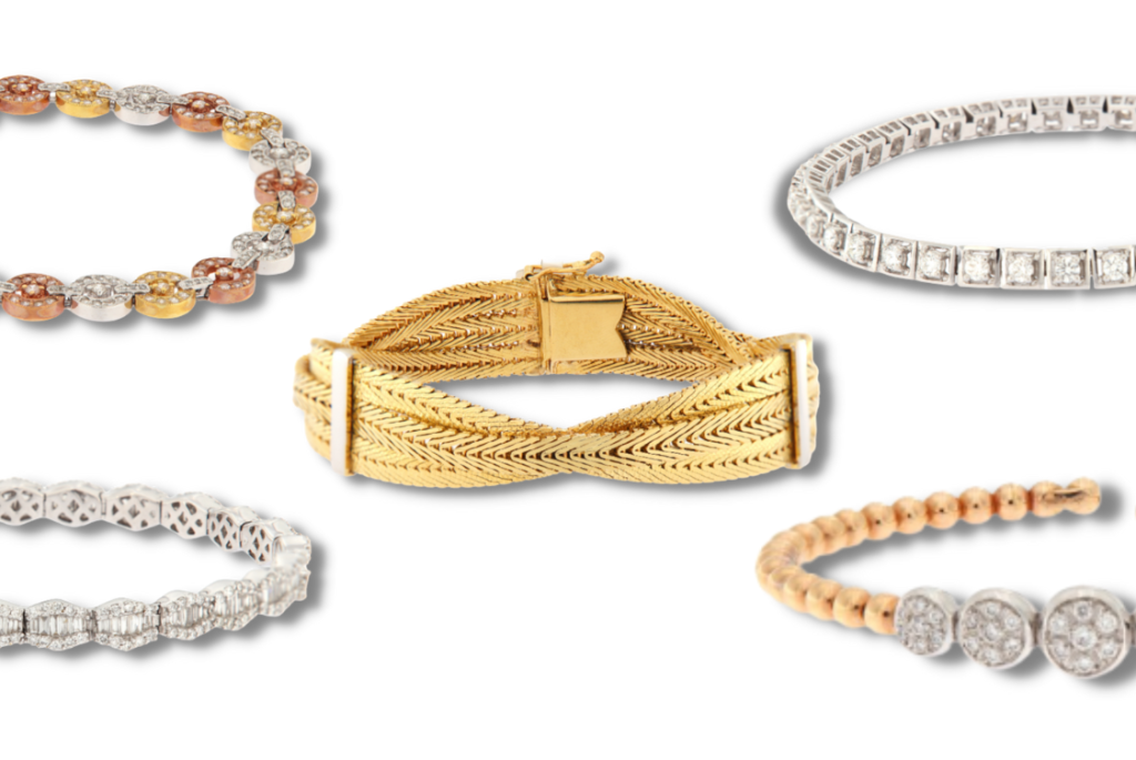 Bracelets en or avec diamants, perles et pierres précieuses - Bracciali - Tribunal n. 1 de La Corogne