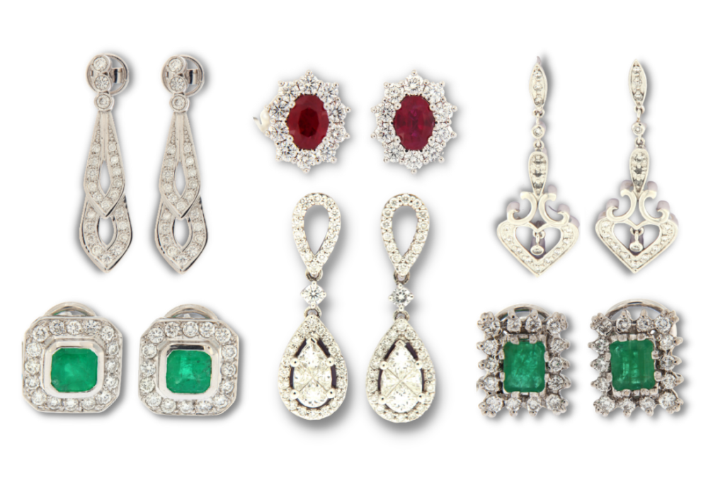 Boucles d’oreilles en or Avec diamants, perles et pierres précieuses - Tribunal n. 1 de La Corogne - Sale 2