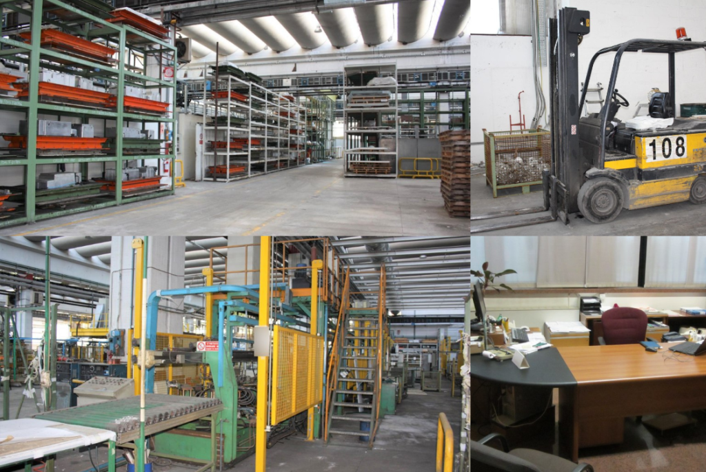 Industrial molds Raw materials warehouse Finished and semi-finished products, Machinery -  Bank. 54/2020 - Ancona Law Court