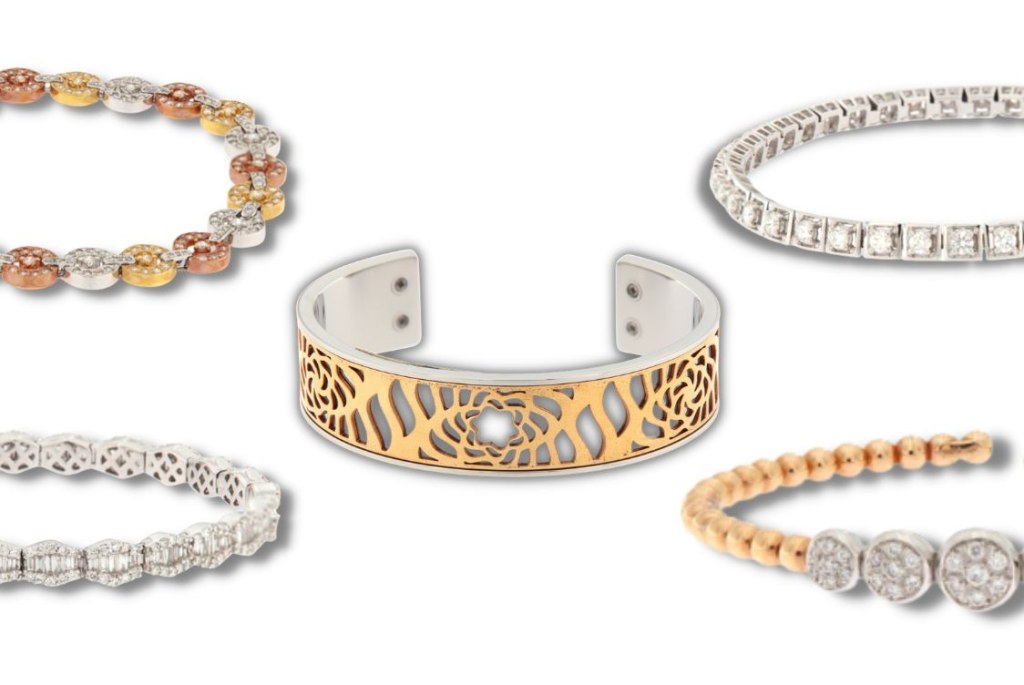Gold bracelets With diamonds, pearls and precious stones - La Coruña Law Court n. 1 - Sale 2
