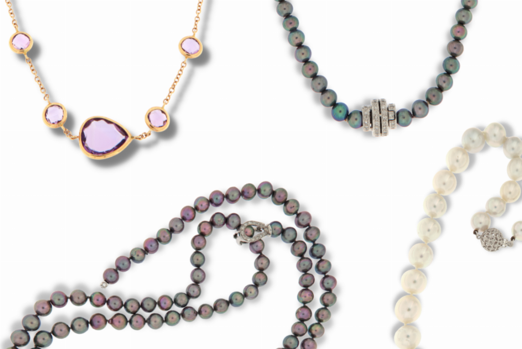 Collares y colgantes de oro con perlas y piedras preciosas - Collane - Juzgado n. 1 de A Coruña - Venta 4