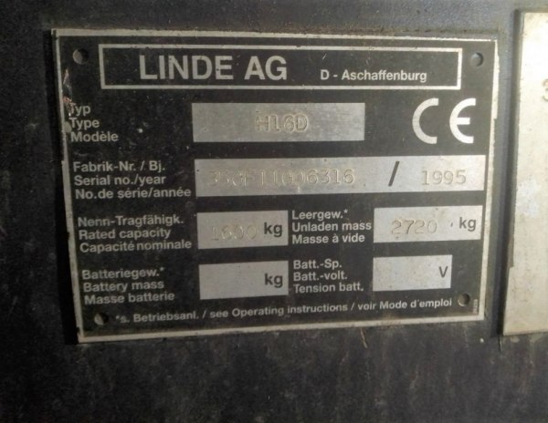 Linde H16D Forklift - Mob. Ex. n. 740/2020 - Catania Law Court - Sale 3