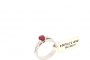 18 Carat White Gold - Ring 1.04 ct Ruby - 0.23 ct Diamonds x 12 2