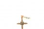 18 Carat Yellow Gold - Cross with Diamonds and Emeralds 1