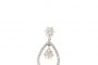 18 Quilates Oro Blanco de Ley - Pendientes Largos con Doble Roseta y 90 Diamantes 4