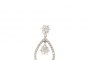 18 Carat White Gold - Double Rosette Long Earrings with Diamonds 4