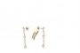 18 Carat White Gold - Long Earrings 0.49 ct Diamonds x 6 - 0.13 ct Diamonds x 4 1