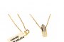 18 Quilates Oro Amarillo y Blanco - Cadena con Colgante con 20 Diamantes de 0.04 ct 1