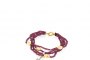 18 Quilates Oro - Pulsera a 4 de Rodolita Redonda 1