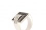 18 Carat White Gold Ring - White and Black Diamonds 2