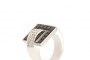 Anillo de Oro Blanco 18 Quilates - Diamantes Blancos y Negros 2