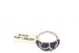 18 Carat White Gold Ring - Diamonds 0.25 ct and Sapphires 3