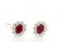 18 Carat 18 Carat White Gold Earrings - Diamonds 1.44 ct - Rubies 1