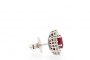 Boucles d'Oreilles Or Blanc 18 Carats - Diamants 1.44 ct - Rubis 2