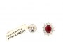 Boucles d'Oreilles Or Blanc 18 Carats - Diamants 1.44 ct - Rubis 3