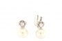18 Carat White Gold Earrings - Diamonds 0,67 ct - Australian Pearl 1