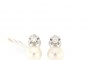 Boucles d'Oreilles Or Blanc 18 Carats - Diamants 0.47 ct - Perle de culture 2