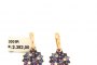 18 Carat Rose Gold Earrings - Diamonds 0.24 ct - Topaz - Amatista 1