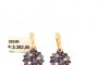 Boucles d'Oreilles Or Rose 18 Carats - Diamants 0.24 ct - Topaze - Amatista 1