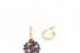 18 Carat Rose Gold Earrings - Diamonds 0.24 ct - Topaz - Amatista 3