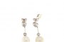 Boucles d'Oreilles Or Blanc 18 Carats - Diamants - Perle d'Australie 3