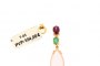 18 Carat Yellow Gold Earrings - Rhodolite - Emerald - Rose Quartz 2