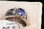 Bague en or blanc 18 carats - Diamants 0,06 ct - Saphir 0,85 ct 1
