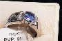 Anillo Oro Blanco 18 Quilates - Diamantes 0.06 ct - Zafiro 0.85 ct 1