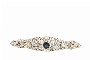 Broche Or Blanc 18 Carats - Diamants - Saphir 1