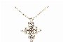 Collana con Croce Oro Bianco 18 Carati - Diamanti - 0,39 ct 1