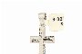 Croix en Or Blanc 18 Carats - Diamants - Pendentif 1