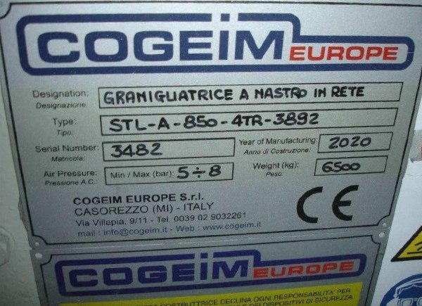 Impianto di granigliatura - Cogeim STL-A-850-4TR - Beni Strumentali da Leasing - Intrum Italy S.p.A.