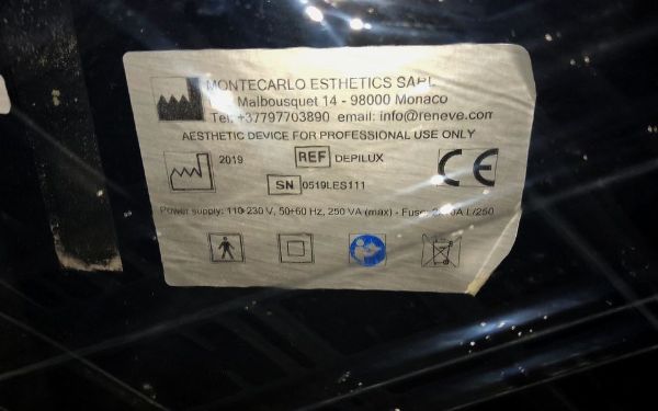 Láser para depilación Montecarlo Esthetics Depilux - bienes instrumentales provenientes de leasing