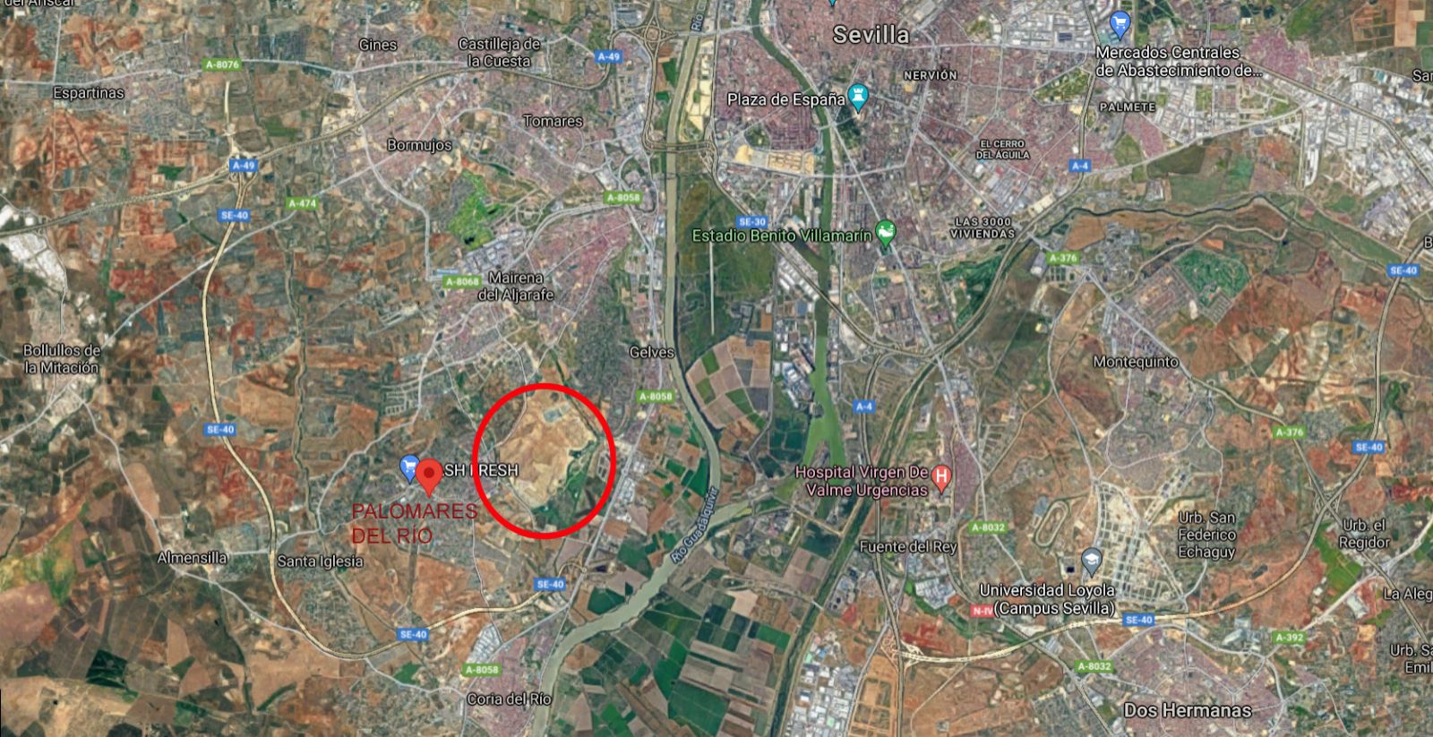 Cuota indivisa (50%) de finca de suelo no urbanizable en Palomares del Río, Sevilla. - Lote S54.2